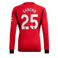 Camisa de time de futebol Manchester United Jadon Sancho #25 Replicas 1º Equipamento 2023-24 Manga Comprida